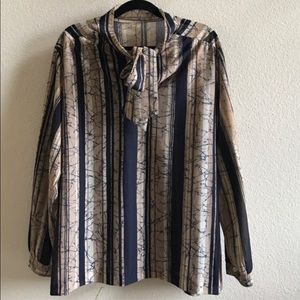 Vein Pathway Pussy Bow Blouse